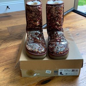 Ugg Boots Short Sparkles Autumn Color Size 7